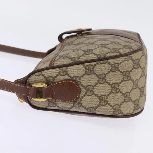 GUCCI GG Supreme Web Sherry Line Bag PVC Beige 001 754 6177 4021 Auth 148251 - Picture 6 of 16